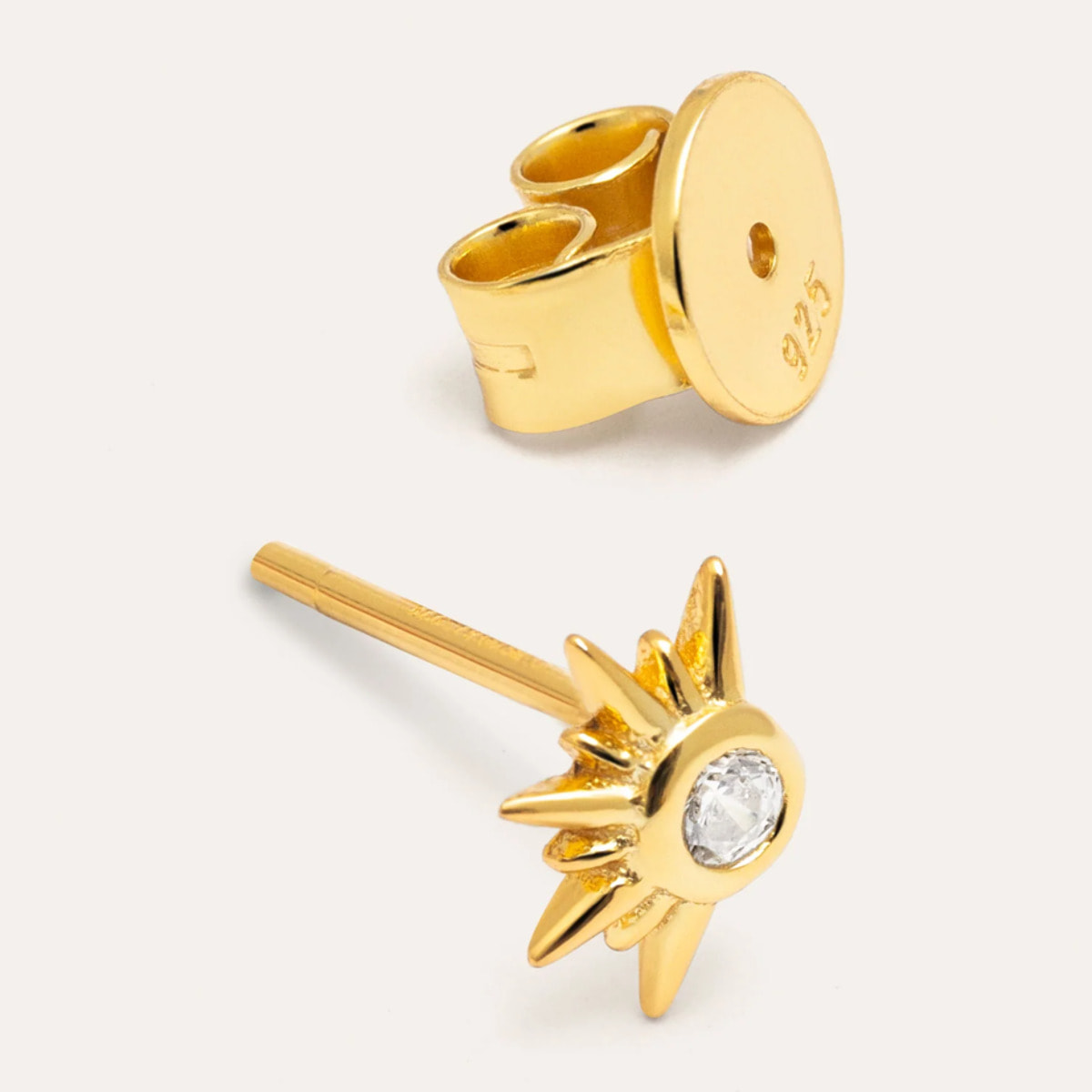 Pendiente Suelto Solar Plata Baño Oro