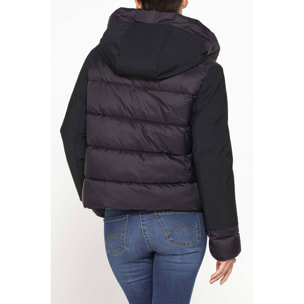 GIUBBINO CORTO CON CAPPUCCIO IN DOPPIO TESSUTO