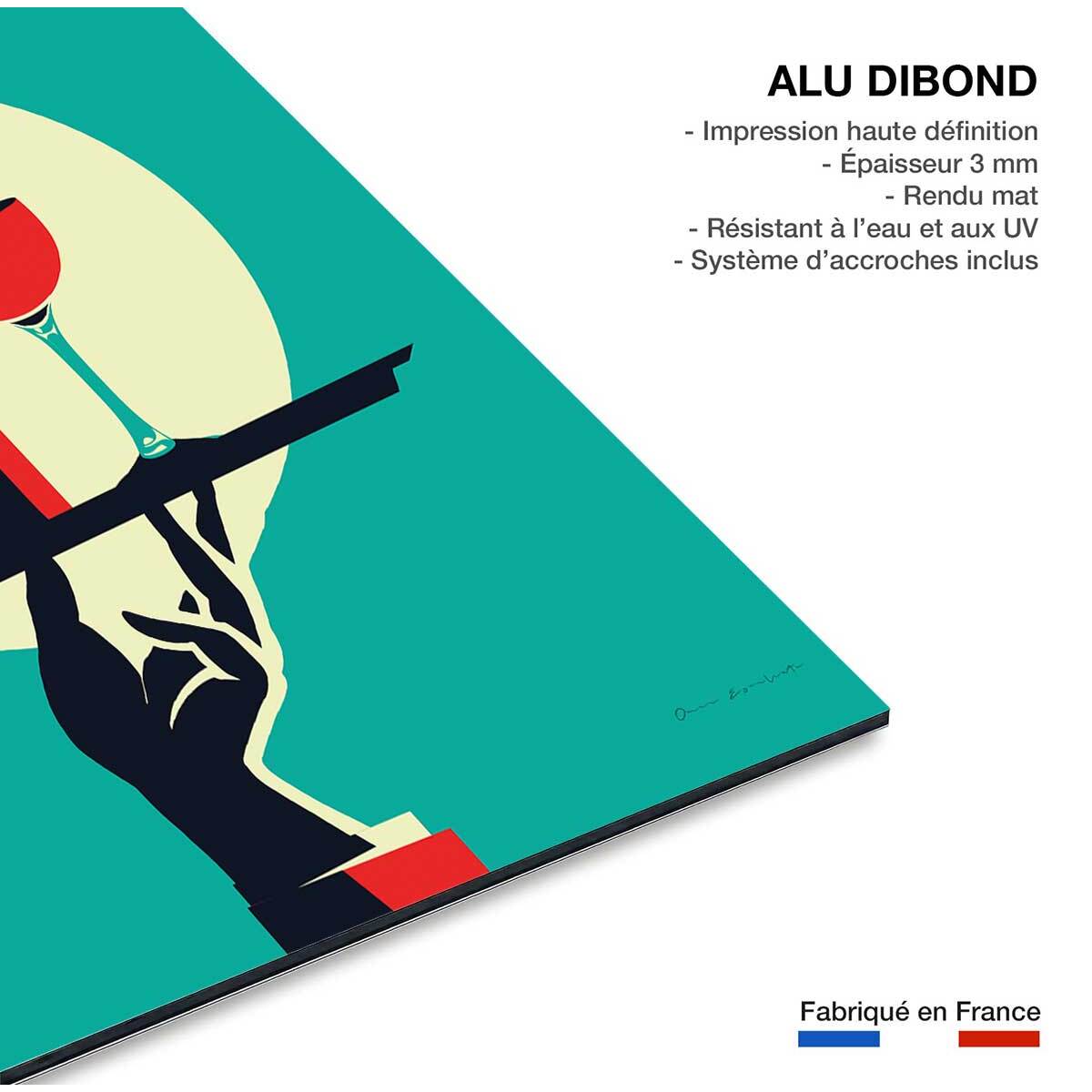 Tableau cuisine Verre de vin à la Française Tableau alu Dibond