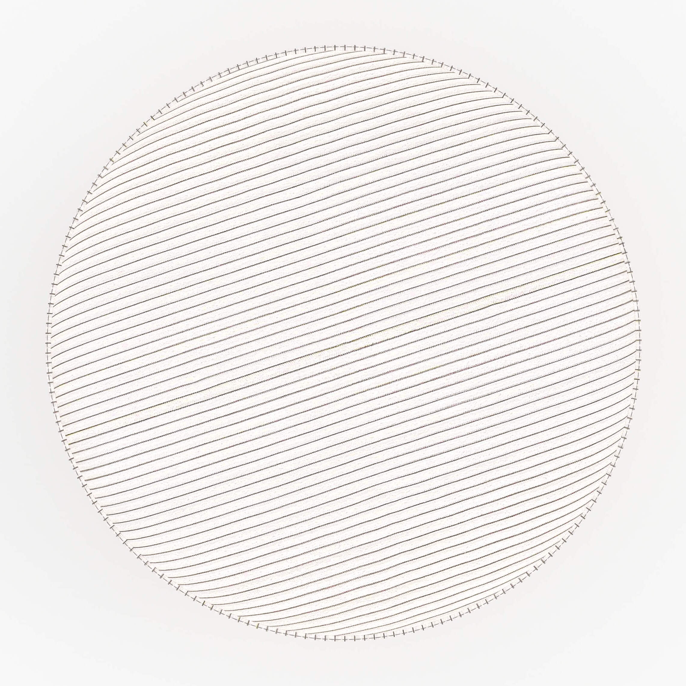 Pouf rond en velours côtelé beige - Lily