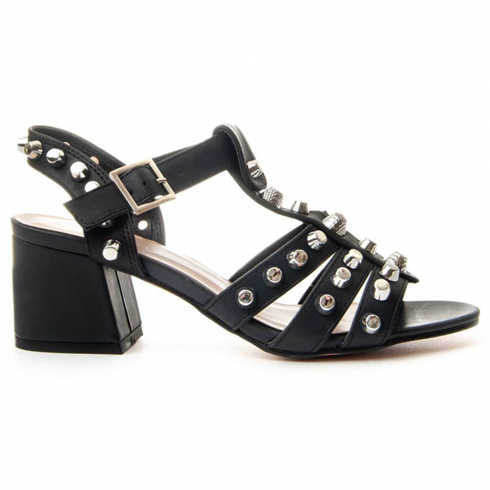 Sandalias de Tacón - Negro - Altura: 6 cm