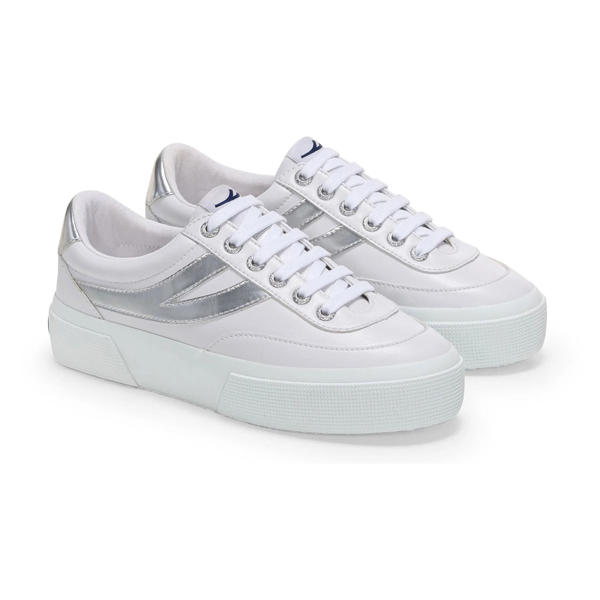 Scarpe da donna Superga Grigio 3740 Platform Blocks Mirror Synthetic Material