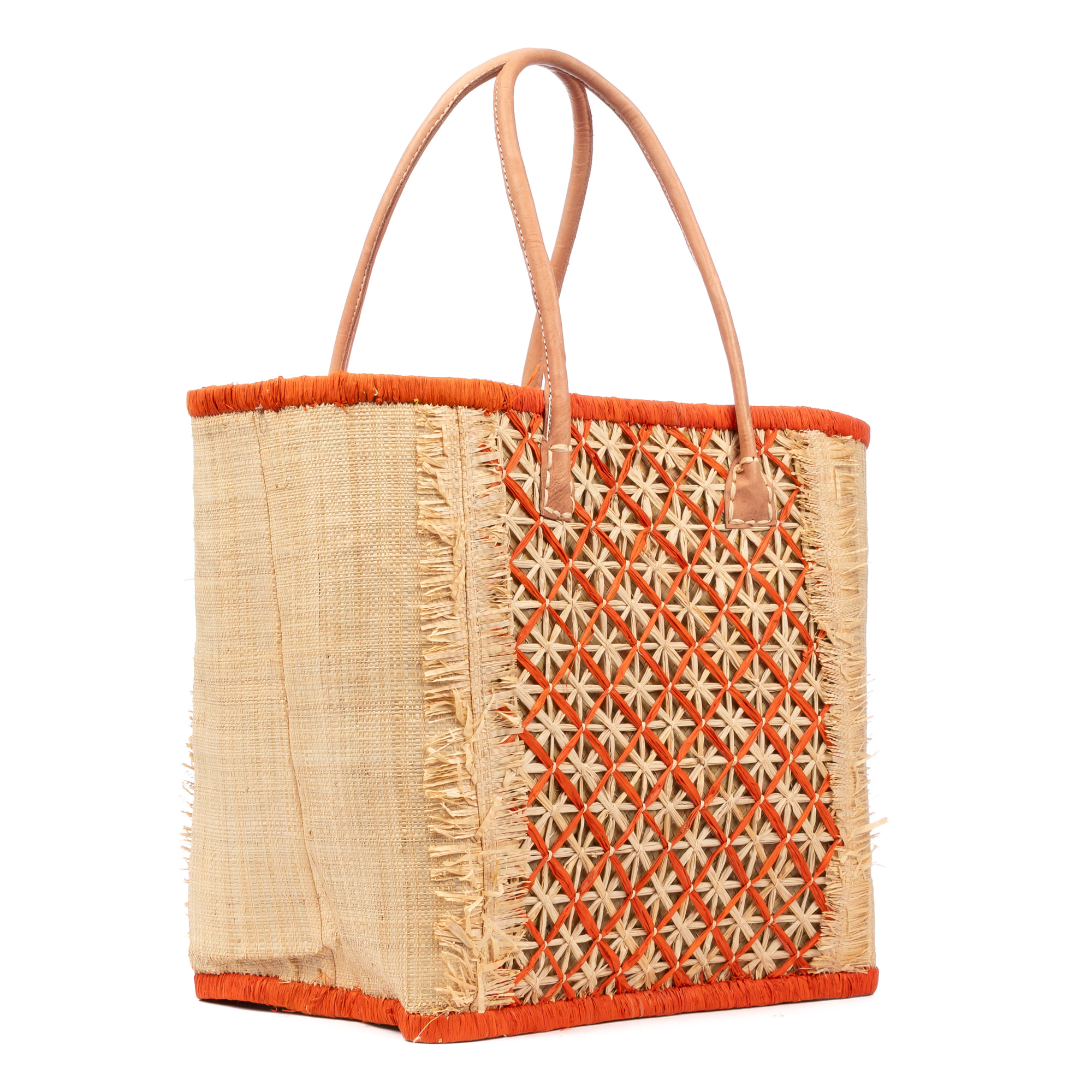 Villafrati bolso de hombro mujer. Fabricado en rafia y paja, con asas de cuero.