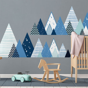 Stickers muraux enfants - Décoration chambre bébé - Autocollant Sticker mural géant enfant montagnes scandinaves NABIKA