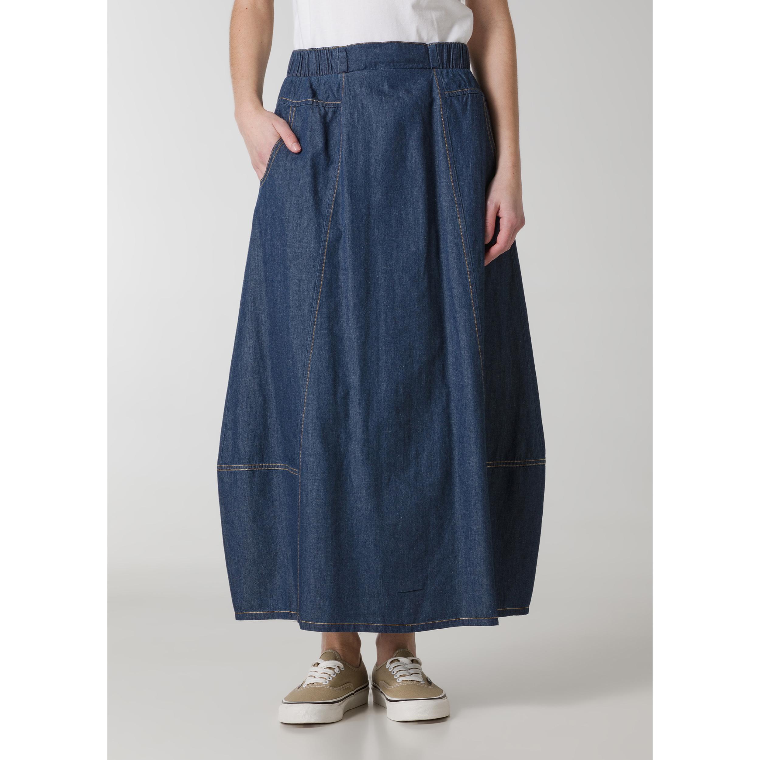 DEHA - Gonna LINEN DENIM LONG SKIRT in cotone per donna