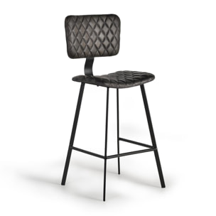 Taburete de Cuero 45 Cm Estilo Industrial Moderno