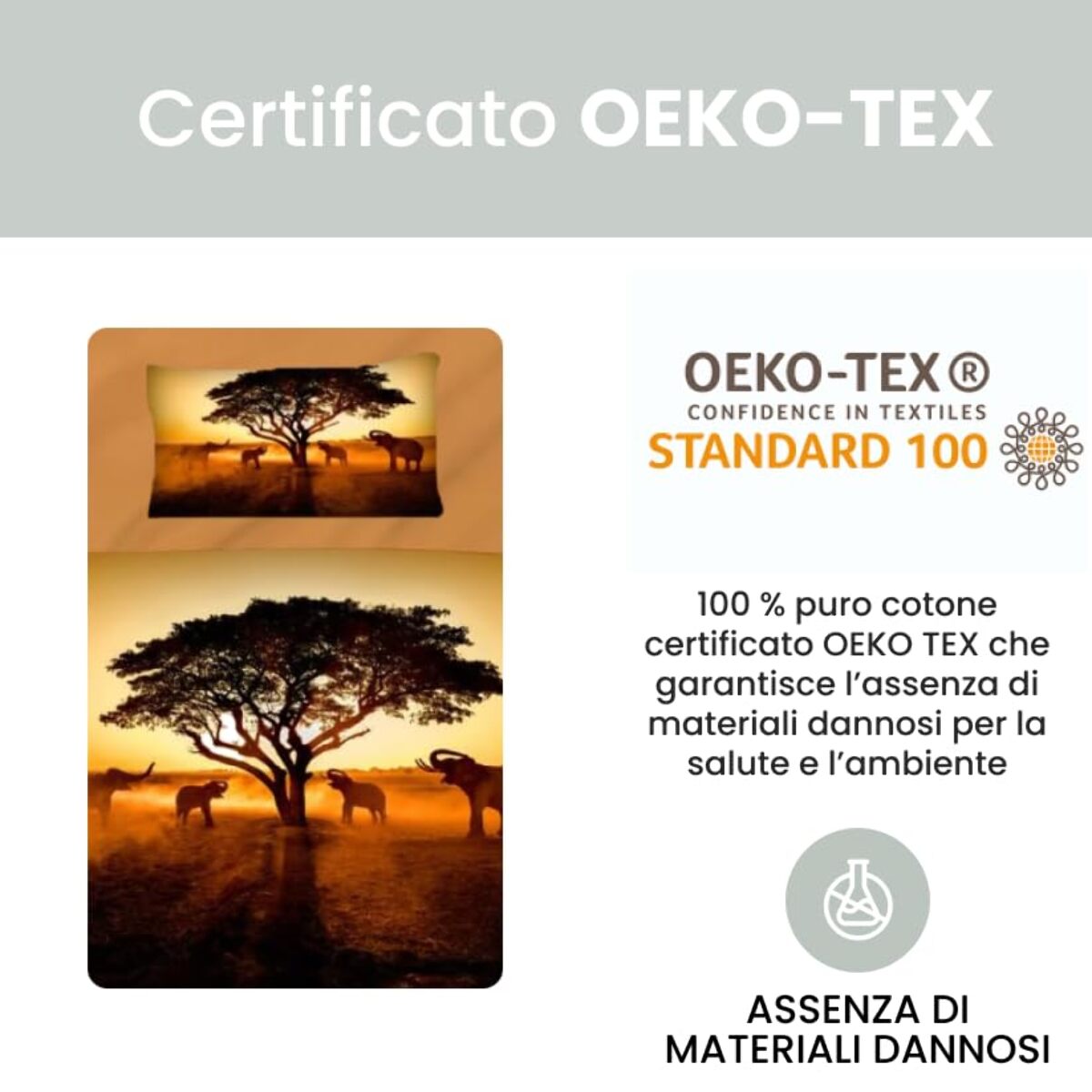 Completo lenzuola una piazza e mezza in cotone con stampa alta qualità, set letto con lenzuolo sopra, sotto con angoli e federa, morbido e traspirante per pelli sensibili, colori brillanti e durevoli, certificato OEKO-TEX, comfort quotidiano