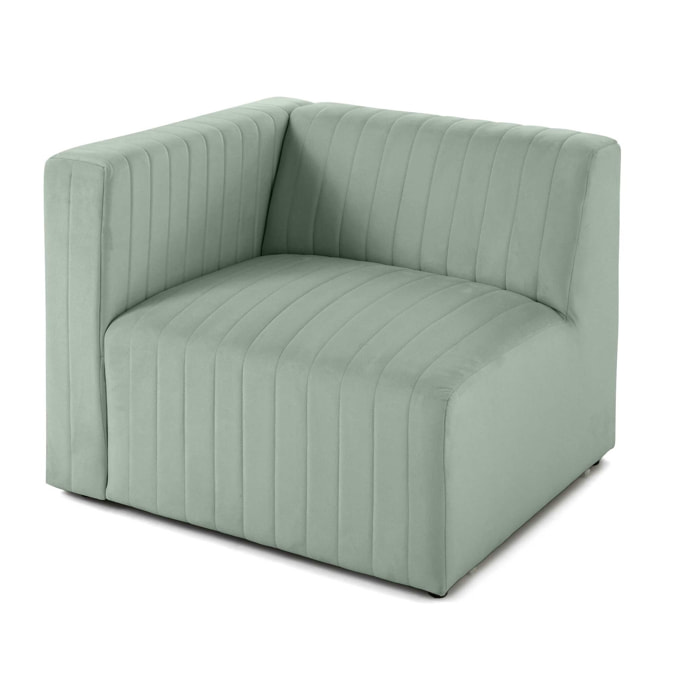 Nova - module d'assise gauche - en velours - Bleu