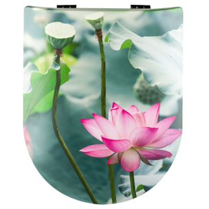 Abattant wood slim déclipsable aux nymphéas - Vert