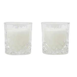 Coffret 2 Bougies Parfumees Verre A Whisky