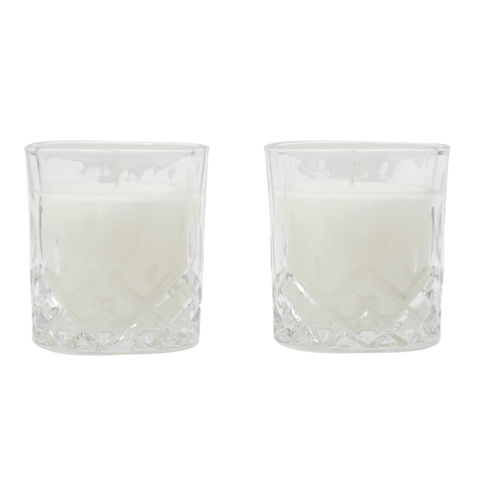 Coffret 2 Bougies Parfumees Verre A Whisky