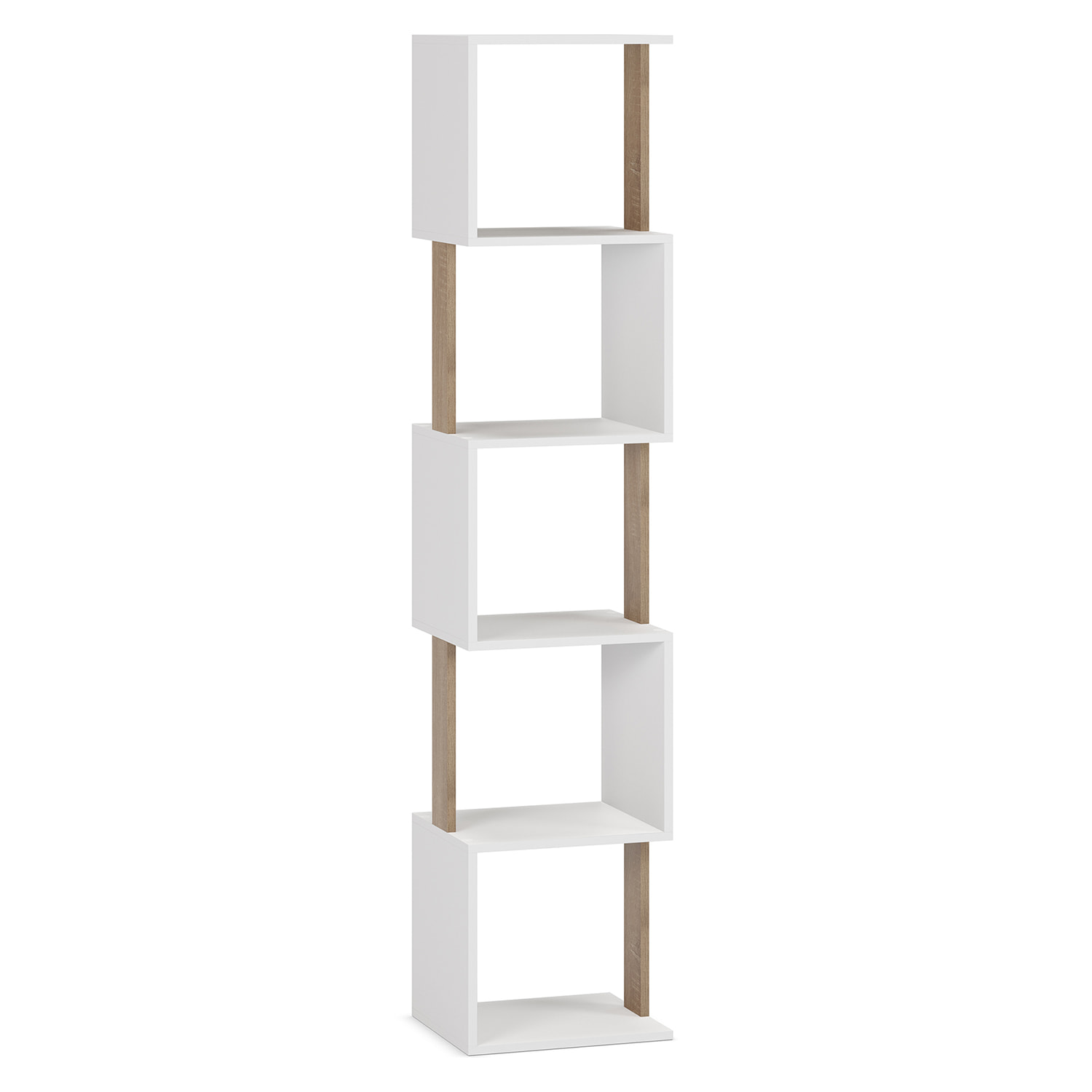 Estantería Maldivas 5 huecos color Blanco/Roble