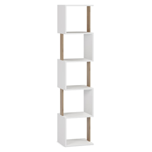Estantería Maldivas 5 huecos color Blanco/Roble