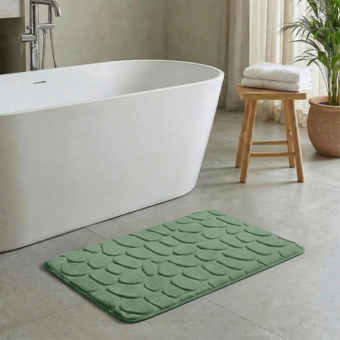 Tapis de bain Microfibre PEBBLE 50x80cm Vert Basil MSV