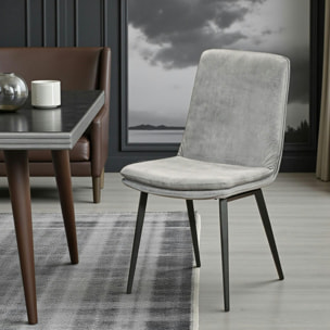 Chaise en velours gris (lot de 2) OKA