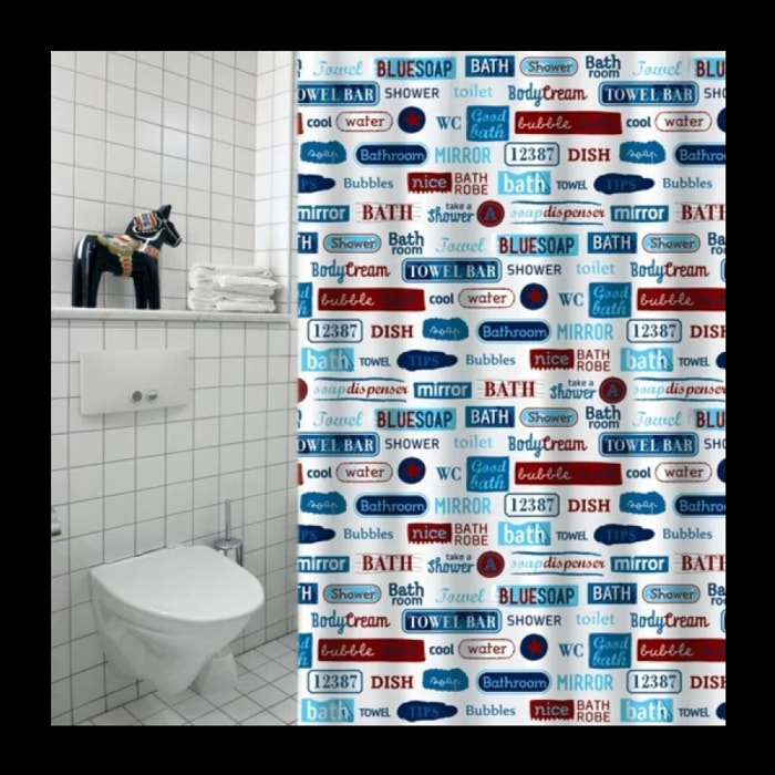 Rideau de douche Polyester LABELS 180x200cm QUALITE PREMIUM Multicolor MSV