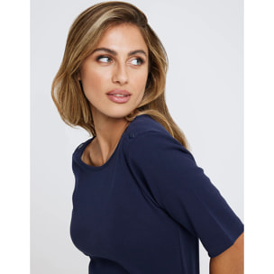 Camiseta Manga Corta Azul Marino - New Rosaleen