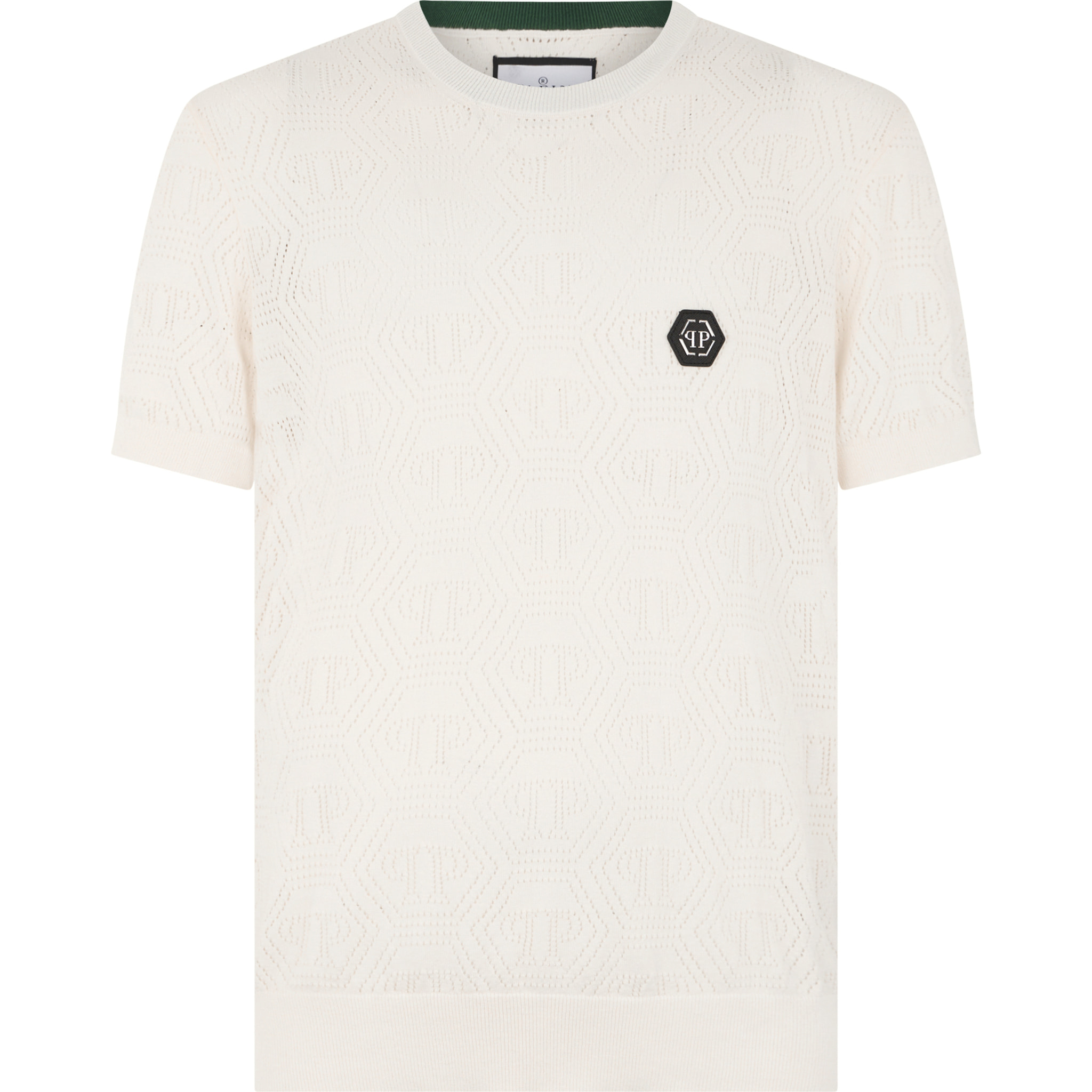 PHILIPP PLEIN Round Neck T-Shirt Openwork Monogram