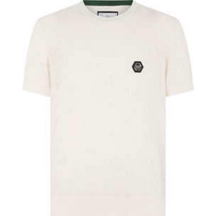 PHILIPP PLEIN Round Neck T-Shirt Openwork Monogram