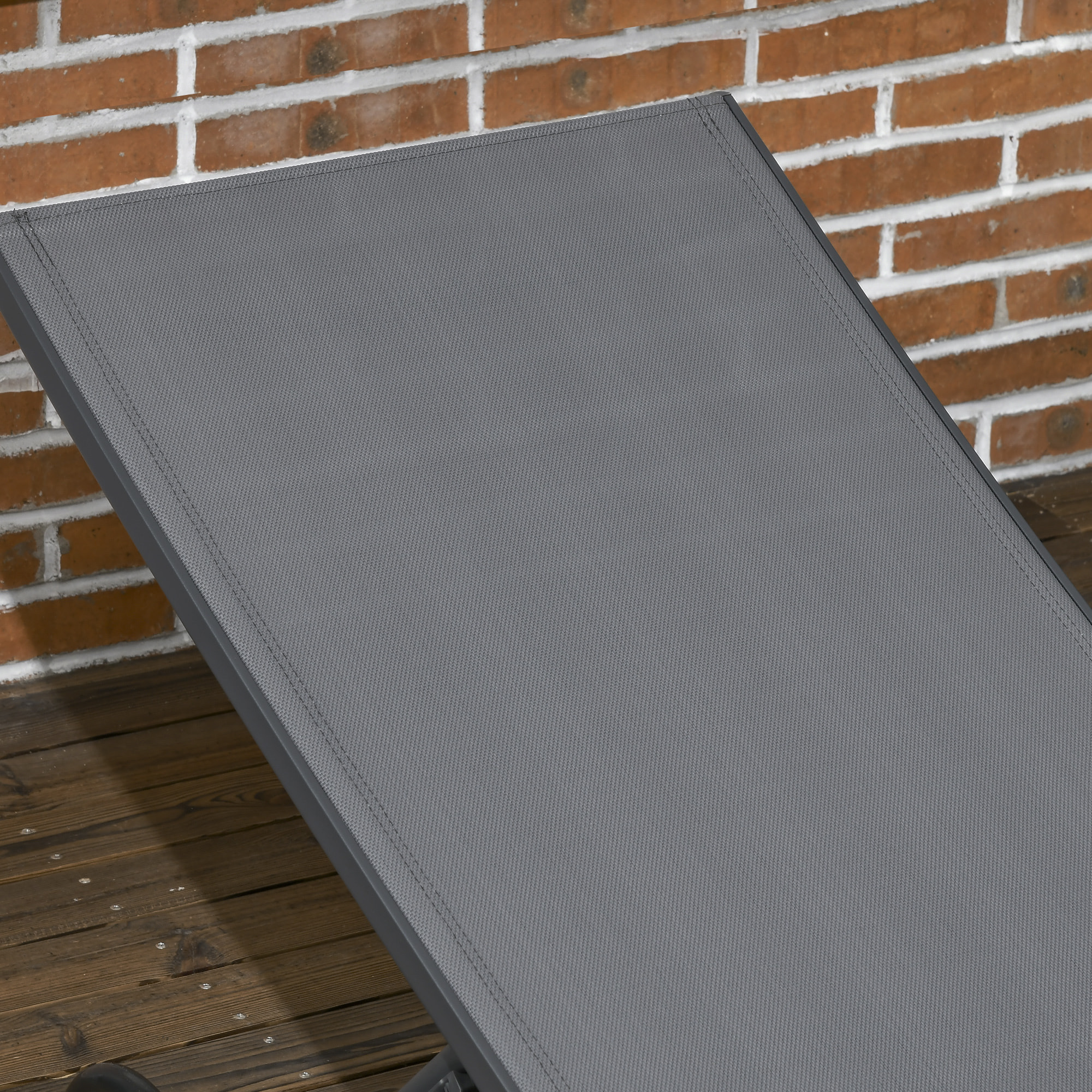 Pack de 2 Tumbonas de Jardín Exterior Tumbonas Reclinables de Aluminio con Respaldo Ajustable de 5 Niveles y Ruedas para Playa Piscina 165x66x102 cm Gris Oscuro