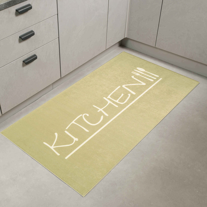 Stampa - tapis de cuisine kitchen antidérapant et lavable en machine à 30°C, doré