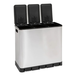 Poubelle de tri "Ariane" 3X18L inox