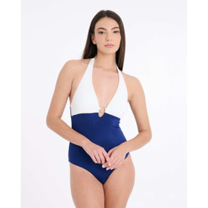 Bañador 1 pz bicolor detalle arandela