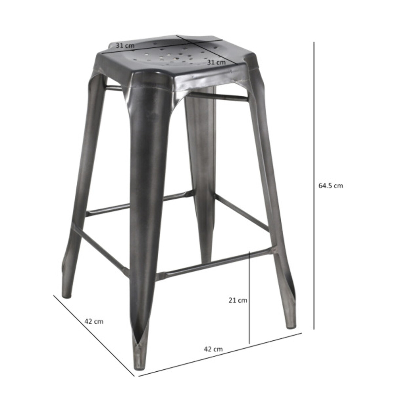 Tabouret de bar en métal au style industriel - STEAL