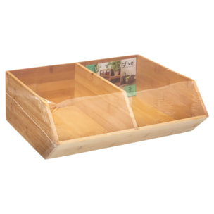 Organiseur 2 bacs bambou grand modèle