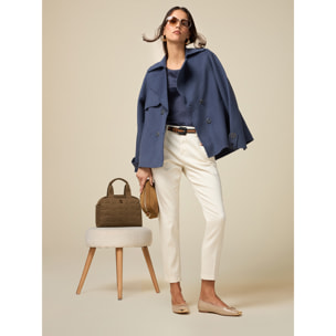 Oltre - Pantalones pitillo de tejido mixto de lyocell - Blanco