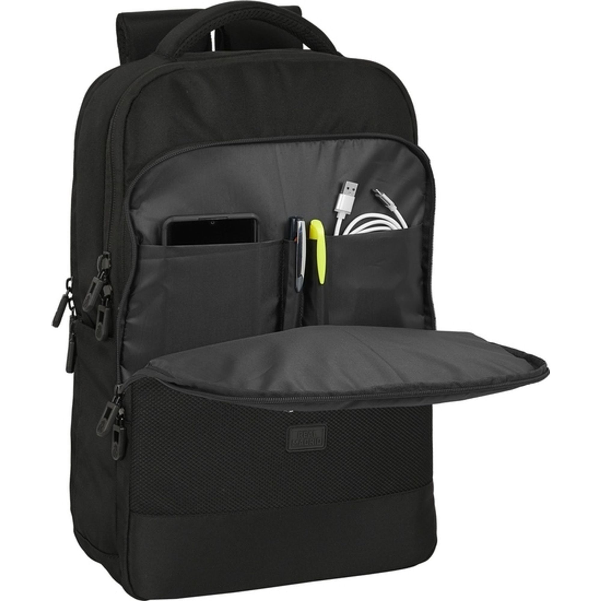 Mochila portatil 15,6"+tablet+usb real madrid premium