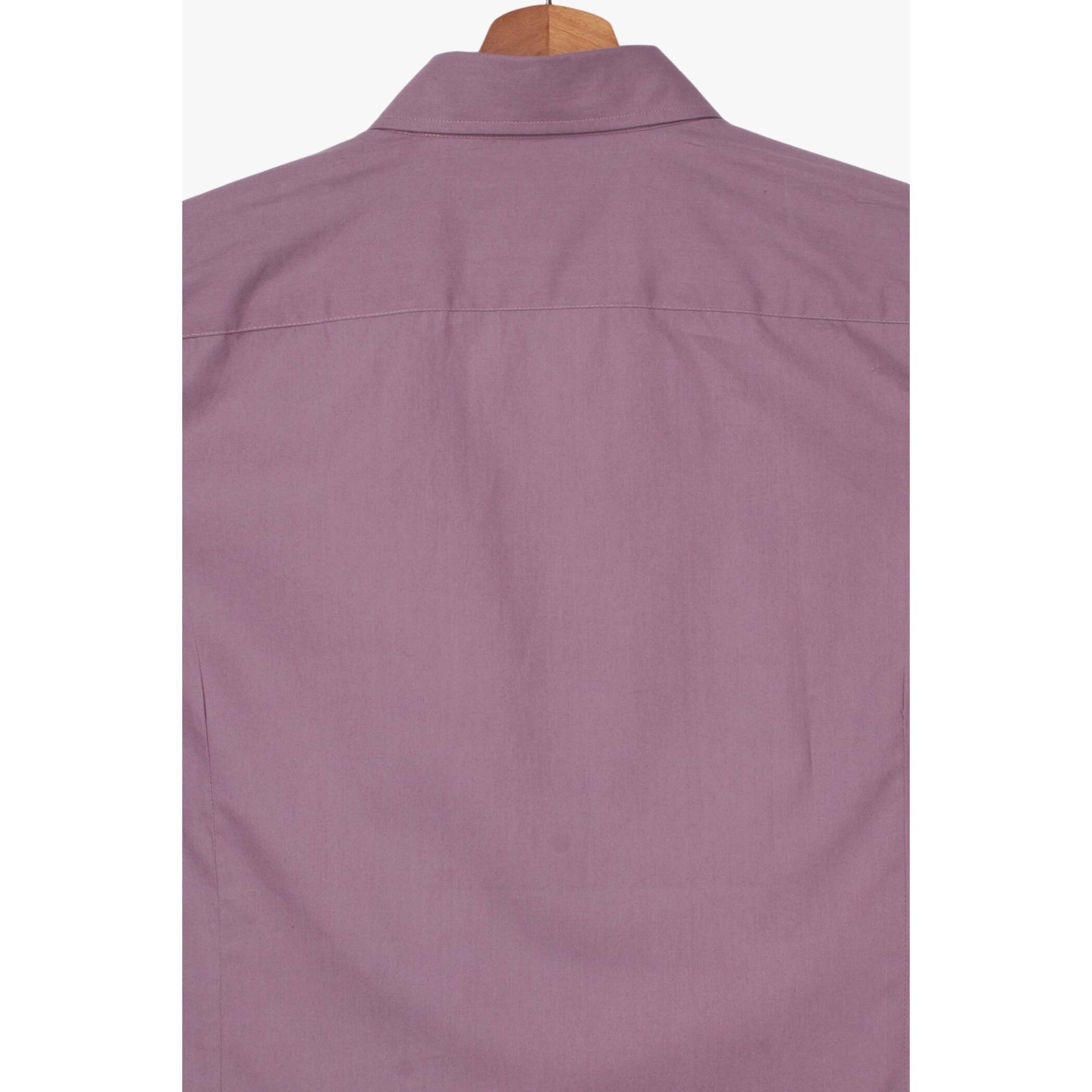 Camicia Uomo 1 Bottone Button Down Doppio Popeline Unito Viola