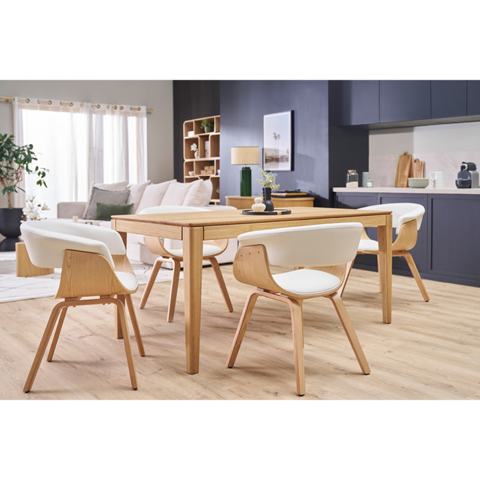 Chaise scandinave blanc et bois clair OKTAV