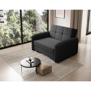 Michelle - fauteuil convertible avec coffre en velours - Noir
