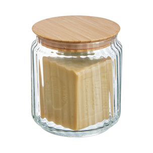 Pot de conservation 0.75L en verre avec couvercle bambou - Nova Jar - Luminarc