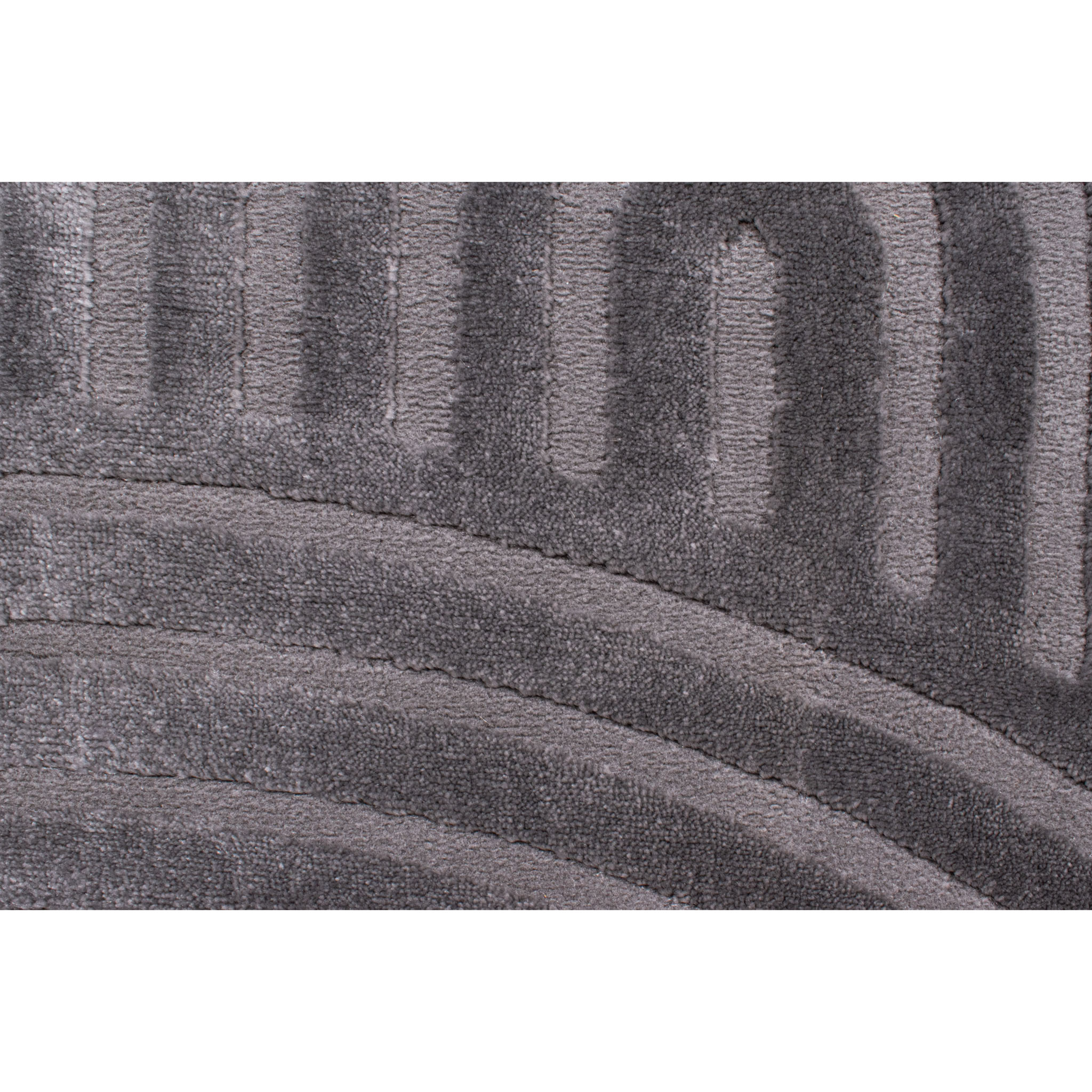 BIANCA - Tapis rond à motif arc en ciel en relief - Gris