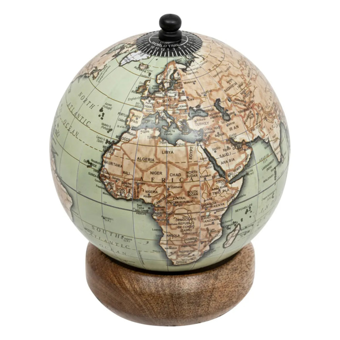 Globe terrestre Be vintage H.13,5cm manguier