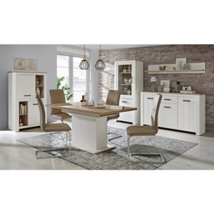 Etagère murale blanche et effet bois L160cm - ENORA