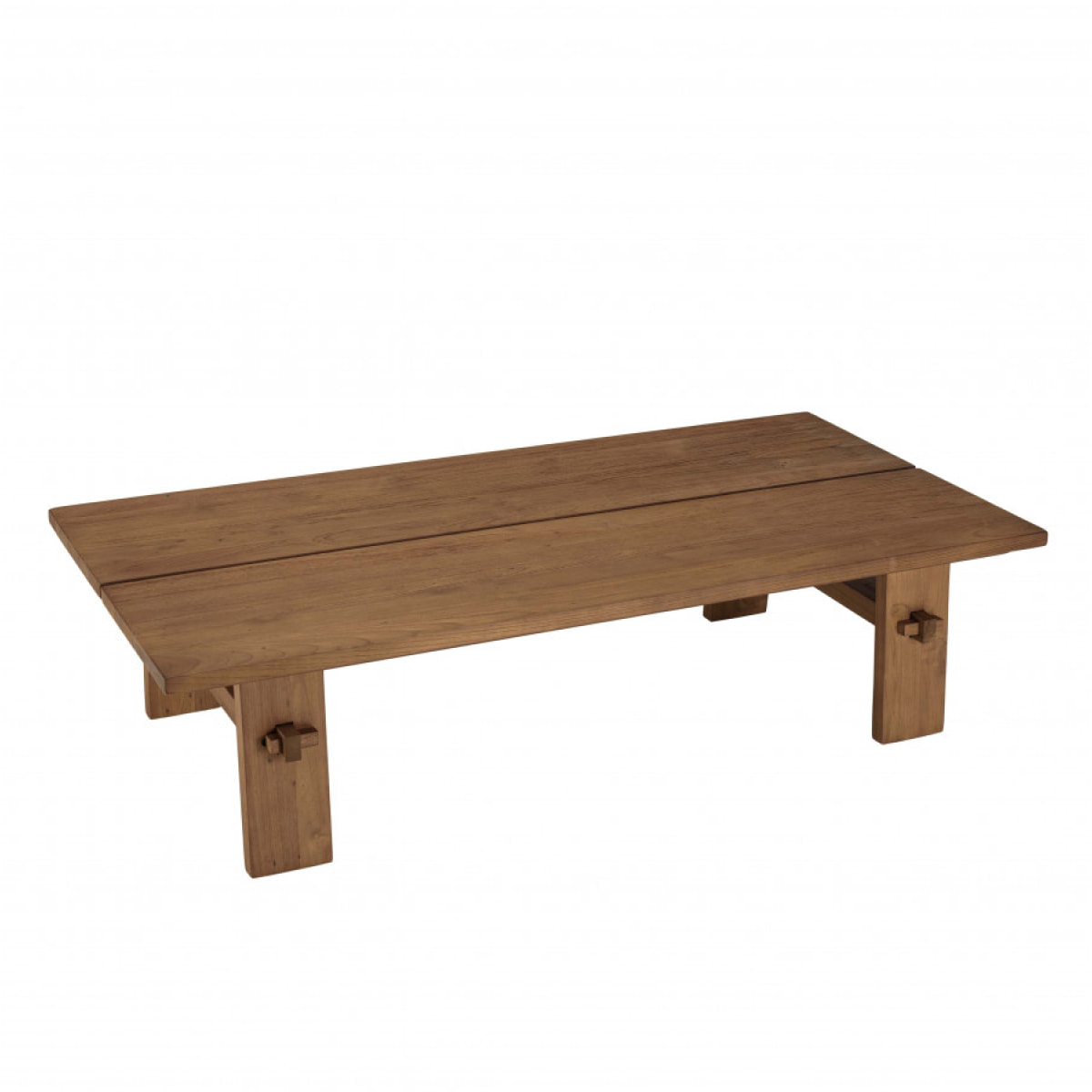 ALIDA - Table basse rectangulaire 140x70cm en bois de teck recyclé