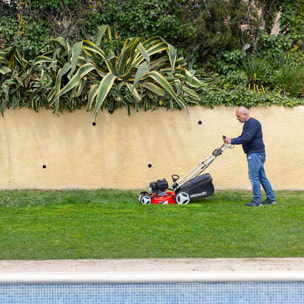 Cortacésped autopropulsado acero 150cc 4cv  arranque eléctrico, 7 posiciones, manillar acolchado GLM770XE GREENCUT