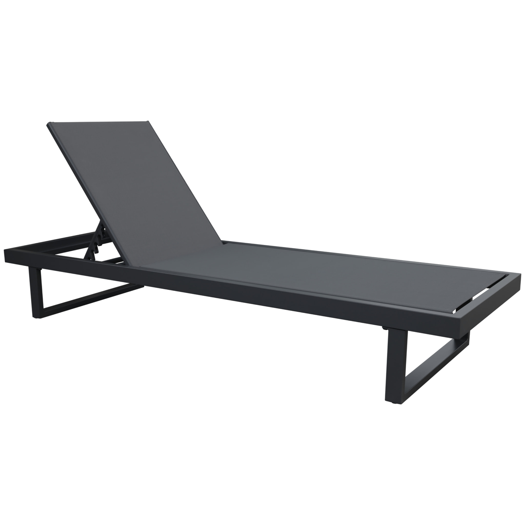 Bain de soleil en aluminium avec coussin gris PALOMINOS