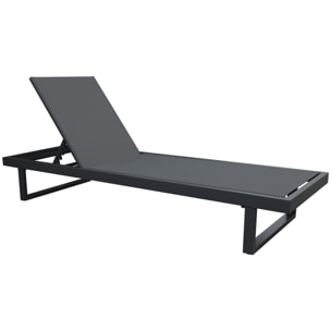 Bain de soleil en aluminium avec coussin gris PALOMINOS