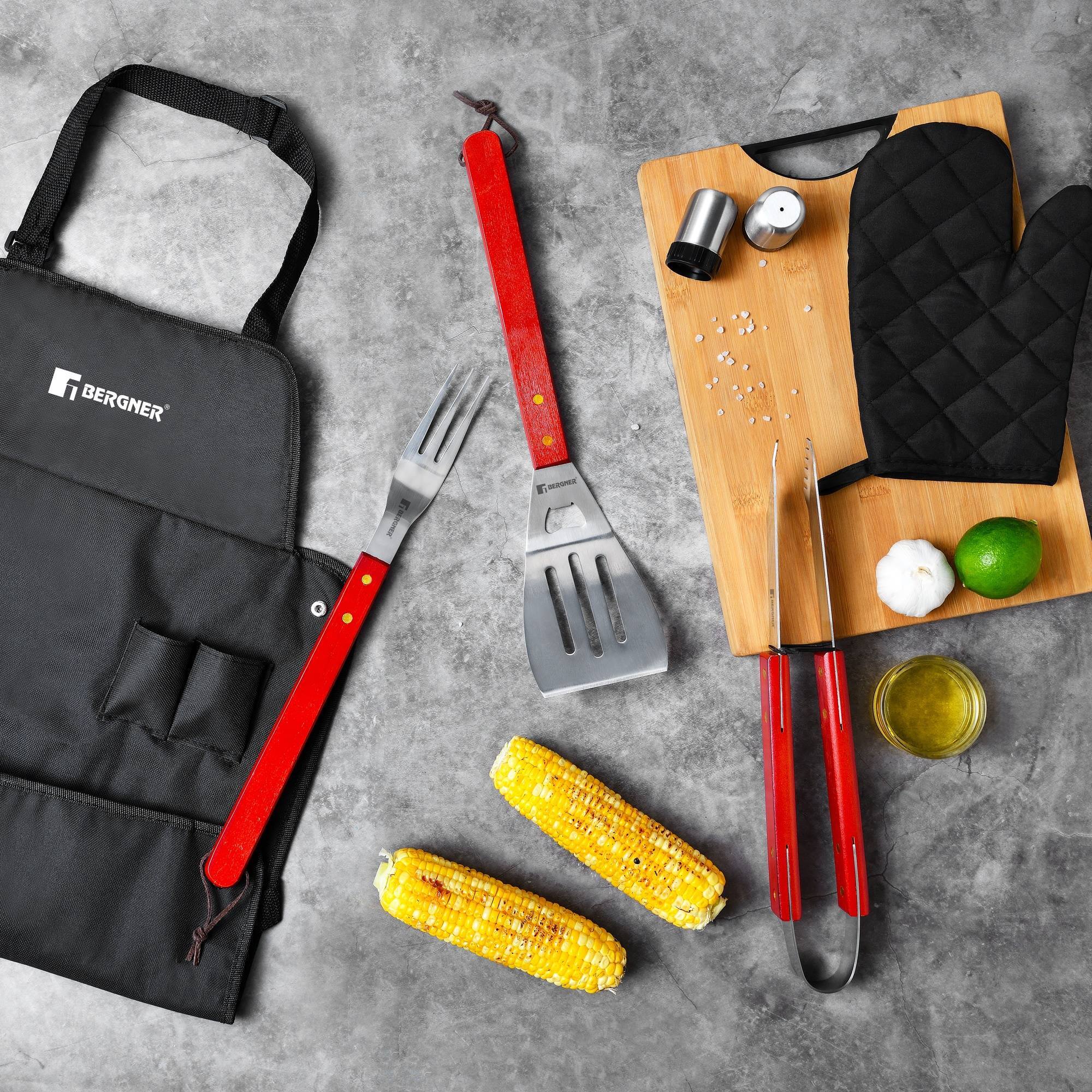 Pack 7 Piezas para Barbacoa Acero Inoxidable BERGNER