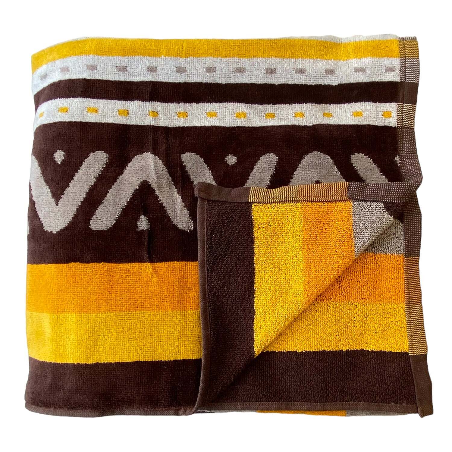 Serviette de plage éponge velours Jacquard - Macarena - 140x180cm - 400g/m²