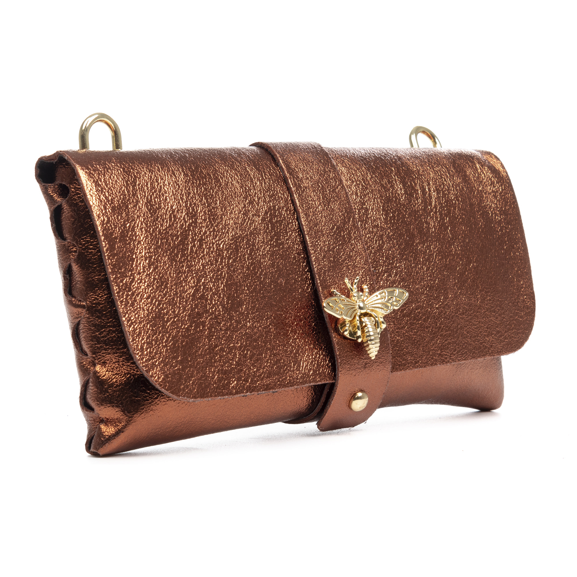 Amaseno borsa a tracolla donna. Pelle autentica Camoscio Laccato.