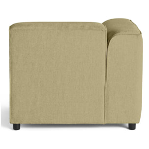 Suaro - Module d'assise d'angle gauche en tissu texturé - Vert sauge
