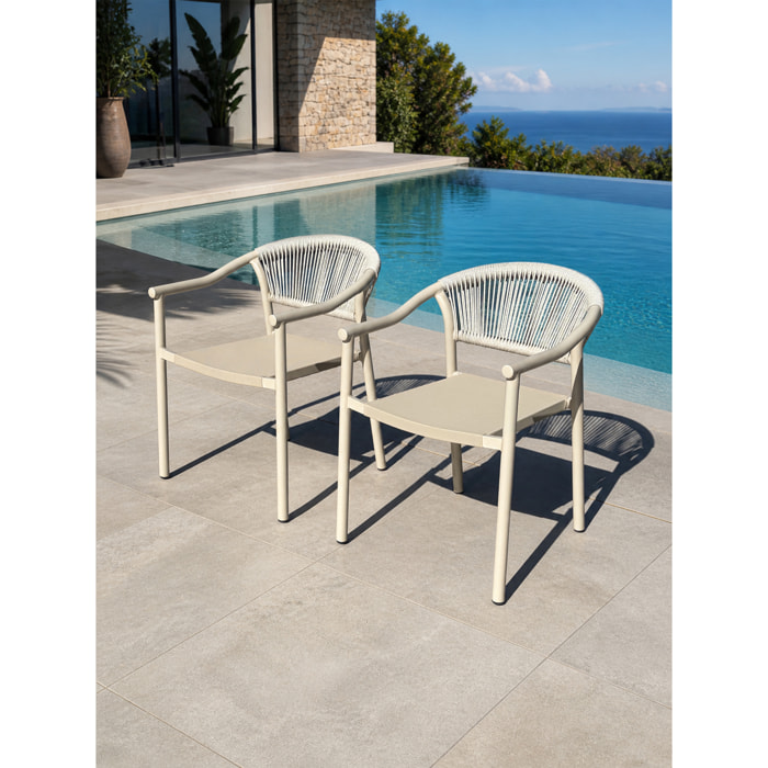 SUMBA - Lot de 2 fauteuils de jardin - Grège