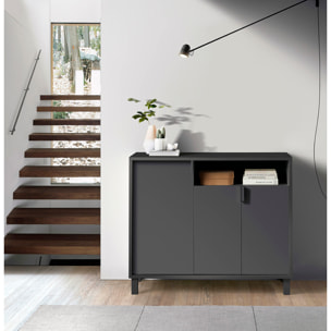 Zapatero Dyrnes melamina grafito 88x100x37 cm