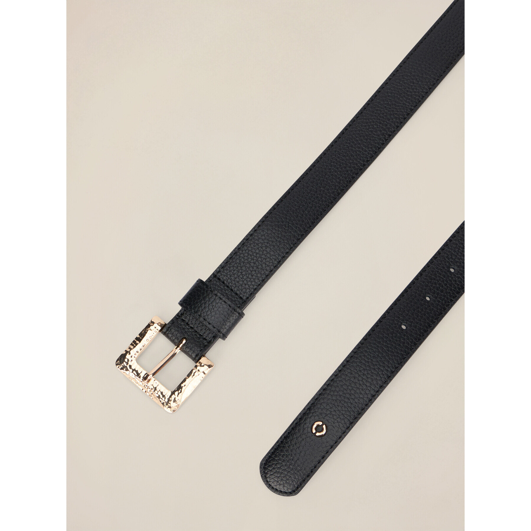 Oltre - Cintura con fibbia dorata - Nero