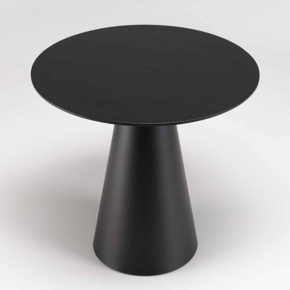 DALY - Table d'appoint ronde noire 50x50cm pied conique métal